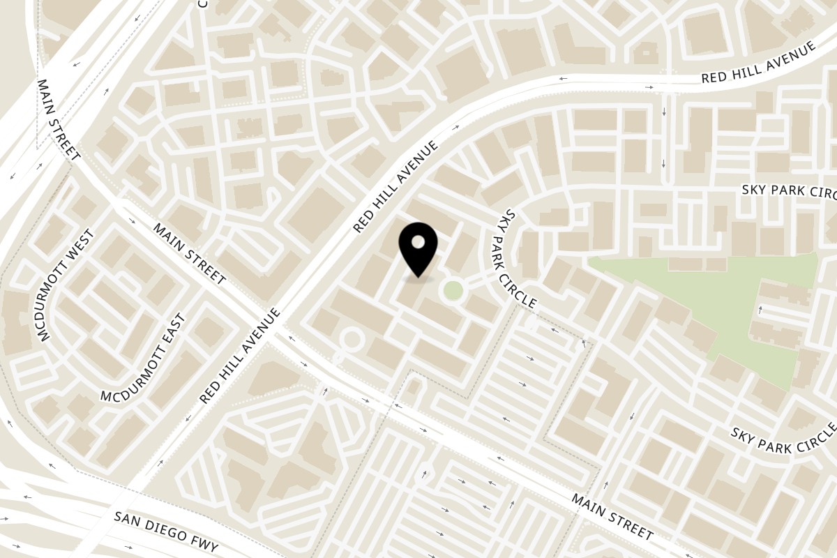 Map showing the location of Lynda's African Delicacies on 17951 Sky Park Cir 35 J in Irvine
